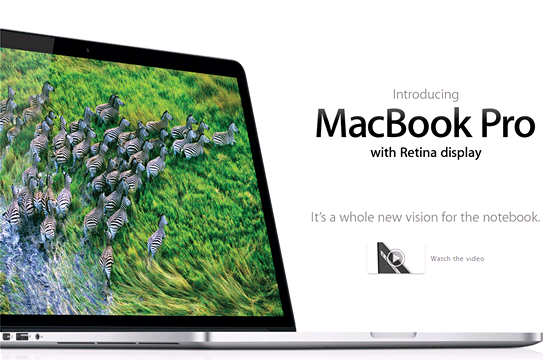 Nový záitek i ve vnímání "zeleného pístupu"? Reklama na MacBook Pro s Retina displejem íká, e jde o úpln nový pohled na notebooky.