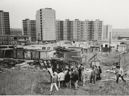 Exkurze architekt a projektant na rozestavn sdlit Luiny, 1983 