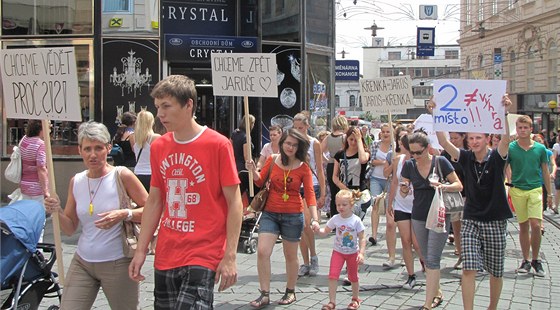 Na dv stovky student, jejich rodi a uitel gymnázia v brnnské Kenové