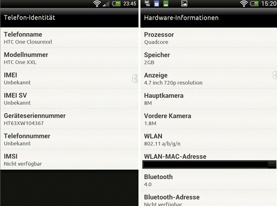 Hardwarov parametry HTC One XXL 