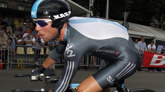SPURTER V PROLOGU. Marc Cavendish na trati úvodní asovky na Tour de France.