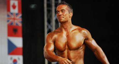 Jan Páleníek bhem Mistrovství svta 2012 v naturální kulturistice a fitness.