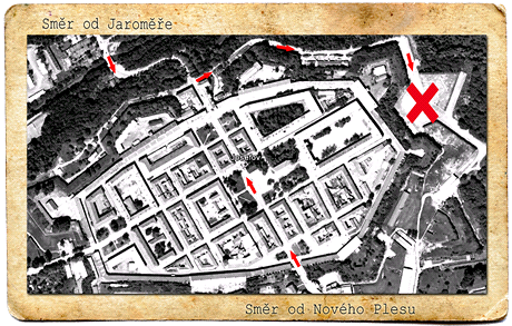 Mapa bitvy v josefovsk pevnosti