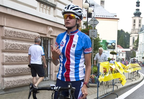 Martina Sáblíková bhem mezinárodního závodu Tour de Feminin.