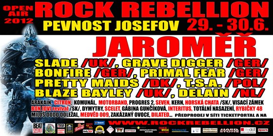 Plakát, který lákal na festival Rockrebellion. 