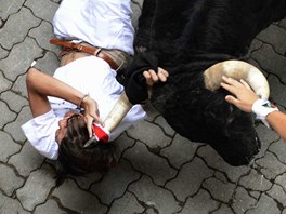 est lidí se zranilo pi prvním letoním bhu s býky, který v rámci oslav