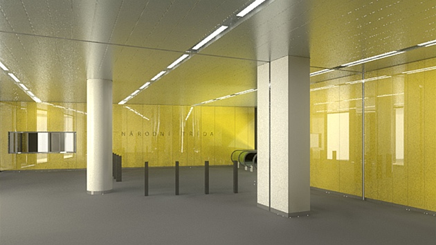 Návrh vestibulu stanice metra Národní tída.