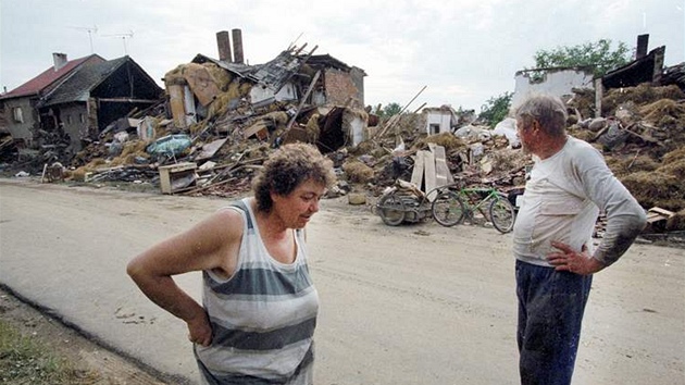 Znien Troubky na Perovsku po povodnch v roce 1997.