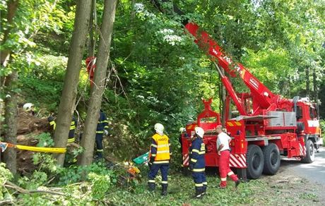 Hasii vyproují mue zavaleného paezem u Jablonného nad Orlicí. (10.