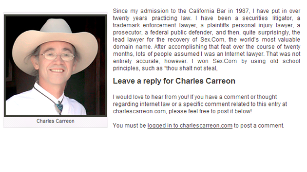 Právník Charles Carreon