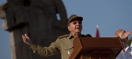 Kubánský prezident Raúl Castro pi projevu na oslavách revoluce (26. ervence
