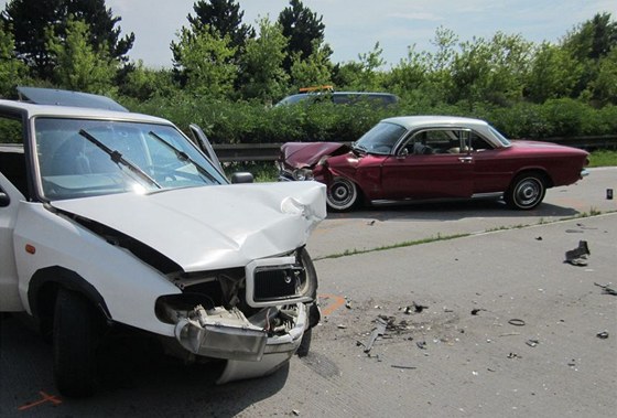 Hromadná nehoda na dálnici D1 ve smru na Brno.