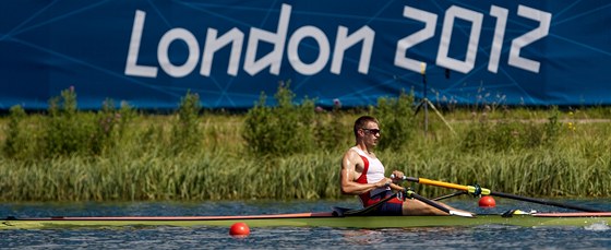 Skifa Ondej Synek (uprosted) si u vyzkouel podmínky na olympijském kanále.