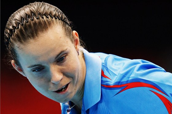 eská stolní tenistka Iveta Vacenovská ve tetím kole olympijského turnaje.
