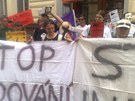 lenové a sympatizanti eské pirátské strany protestovali v Praze pro Evropskou