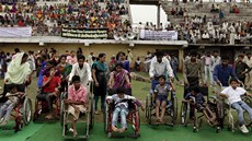Matky s dtmi soutí na protestní olympiád v indickém Bhópálu. 