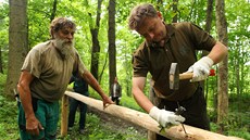 Instalace zábran proti motorkám v Krkonoích u Bolkova (25. ervence 2012)