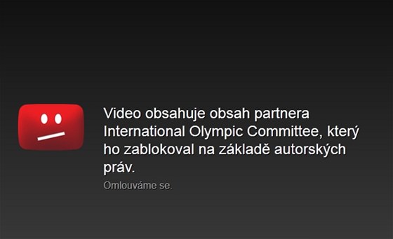 YouTube blokuje video z LOH 2012