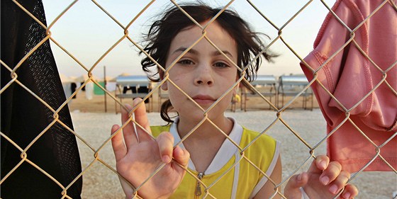 Syrská dívka v jordánském uprchlickém táboe Zátarí (2. srpna 2012)