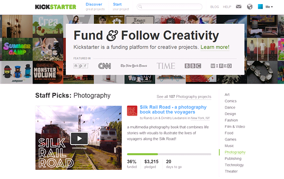 Kickstarter.com je cesta k penzm pro nezávislé tvrce tém ehokoli.