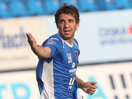 Davor Kukec z Ostravy se raduje z vyrovnávacího gólu na 1:1 v utkání proti...