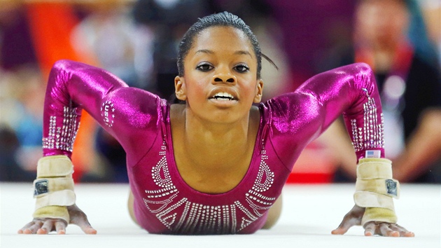 Americk gymnastka Gabrielle Douglasov (2. srpna 2012)
