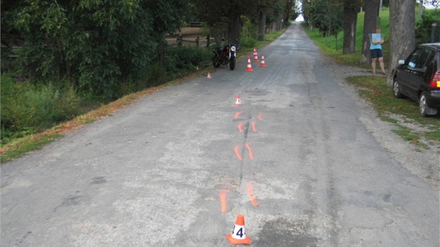 Motork se v dlovicch na umpersku pokusil vyhnout koni a oslu, kte utekli z ohrady a vbhli na silnici. Pi tom ale dostal smyk a havaroval.