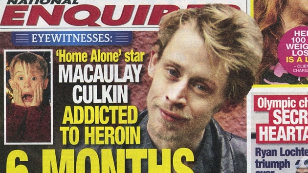 Macaulay Culkin je podle listu National Enquirer zvisl na heroinu a zbv mu 6 msc ivota.