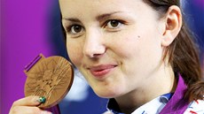 MEDAILE. Adéla Sýkorová pózuje s bronzovou olympijskou medailí v Londýn (4.