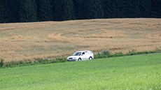 Obrazce v obilí u hradu Roktejn na Jihlavsku.