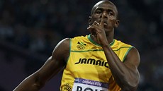 POTICHU. Usain Bolt slaví druhé olympijské zlato na londýnských hrách. 