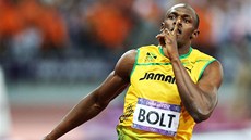 POTICHU. Usain Bolt slaví svou druhou zlatou medaili na hrách v Londýně. POTICHU. Usain Bolt slaví svou druhou zlatou medaili na hrách v Londýně.
