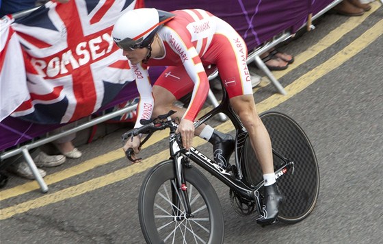 Dánský cyklista Jakob Fuglsang na olympijských hrách v Londýn