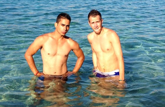 Jakub Reithmaier (vpravo) s partnerem Borisem Al-Khalagi na dovolené v