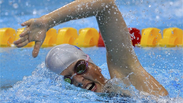 KRAL JI BAV. Natlie Dianov vyhrla v olympijskm ptiboji svou rozplavbu na 200 metr voln zpsob v ase 2:13.78 minuty. 