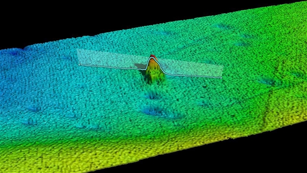 Vrak lodi Terra Nova na potaov vizualizaci akustickch dat sonaru