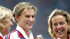 2007. Barbora potáková se zlatou medailí z mistrovství svta v atletice v