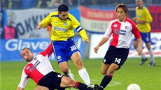 Pavel Horváth (uprosted) pi utkání Teplic s Feyenoordem Rotterdam (27.