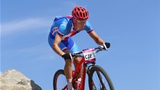 Jaroslav Kulhavý pi tréninku na olympijském cyklokrosovém okruhu (11. srpna