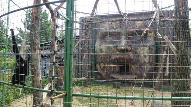 Jeden z pavilon opic v Zoo Chleby
