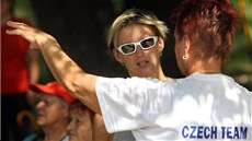 Barbora potáková trénuje svou matku Ludmilu na Mistrovství Evropy senior v