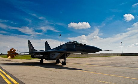 Polský MiG-29 na litevské základn iauliai (31. srpna 2012)