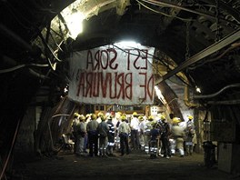 Protest horník na Sardinii (30. srpna 2012)