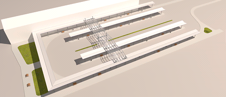 Vizualizace pestupního terminálu v Beclavi.