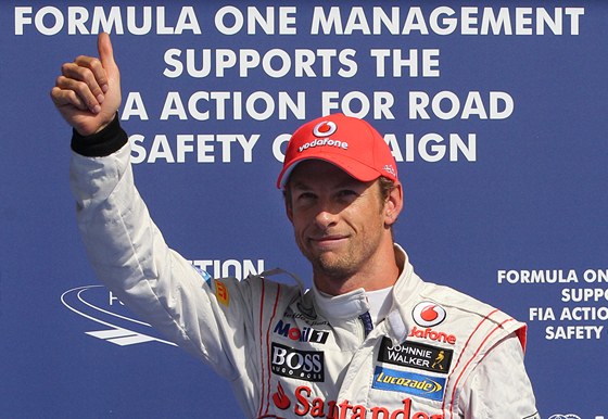 POLE POSITION. Jenson Button, vítz kvalifikace na Velkou cenu Belgie.