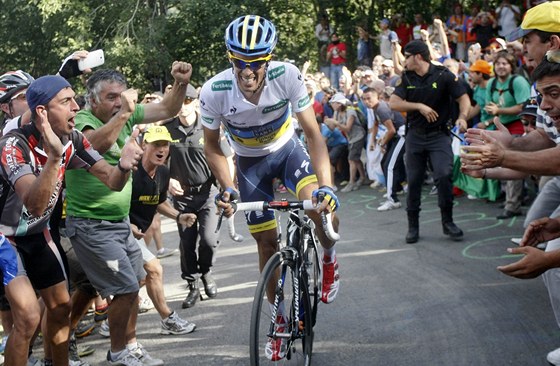 Alberto Contador v horské 14. etap Vuelty.
