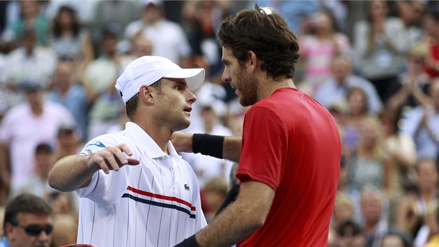 Argentinec Del Potro porazil Andyho Roddicka v jeho poslednm zpase kariry.