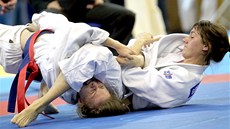 Elisaveta Gerasimenko (vpravo) bojuje se soupeřkou během Judo cup open v Brně. Elisaveta Gerasimenko (vpravo) bojuje se soupeřkou během Judo cup open v Brně.