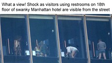 Návštěvníci toalet v 18. patře newyorského hotelu Standard netuší, že... Návštěvníci toalet v 18. patře newyorského hotelu Standard netuší, že...