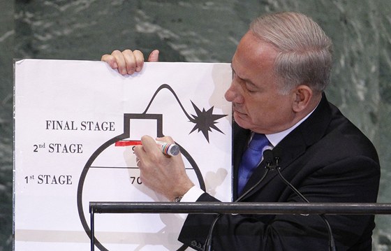 Izraelský premiér Benjamin Netanjahu upoutal pozornost Valného shromádní OSN